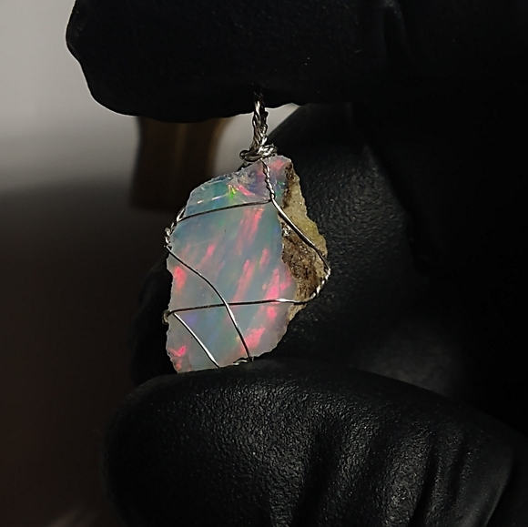 Unique Natural Opal Pendant 925 - Picture 8 of 9